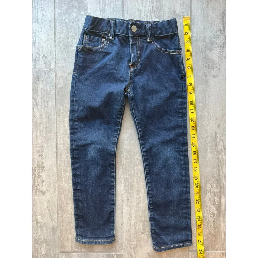 Gap Baby Boy Stretch Denim Jeans Dark Rinsed Wash Indigo 6 Regular Slim Casual